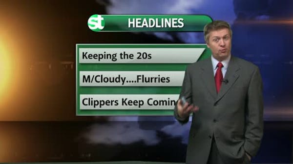 Morning forecast: Mostly cloudy; some flurries