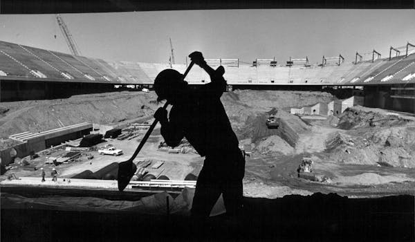 The Metrodome looked naked without its cover during its construction. The budget for the building of the stadium was a mere $55 million.