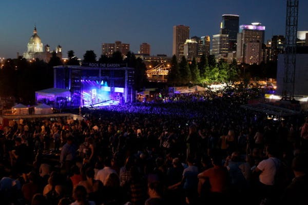 The scene from the top of the hill outside Walker Art Center as Metric performed during Rock the Garden this past June.
