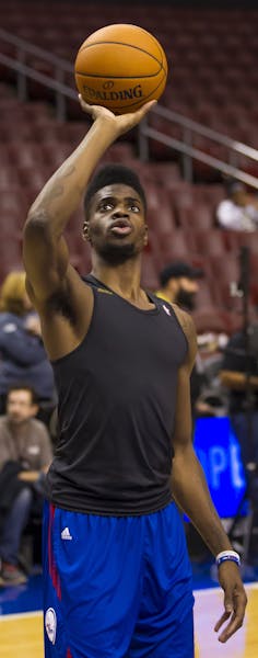 Philadelphia’s Nerlens Noel, out for the season while rehabbing his knee, is using his time to totally rebuild his shot.