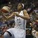 Lynx forward Maya Moore, who scored 16 points and blocked three shots, went up for a layup against Seattle in the second half Sunday at Target Center.