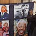 A banner with images of former South African president Nelson Mandela, is hung inside the St. Georgeís Cathedral in Cape Town, South Africa, Wednesda