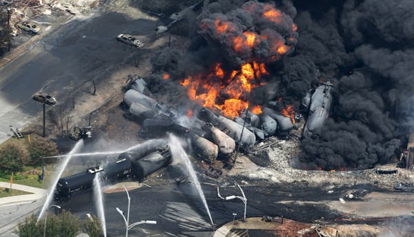 Dec. 30, 2013, Casselton, N.D: An oil train crashed into a grain car, causing explosions and a fire and forcing the partial evacuation of the town. No