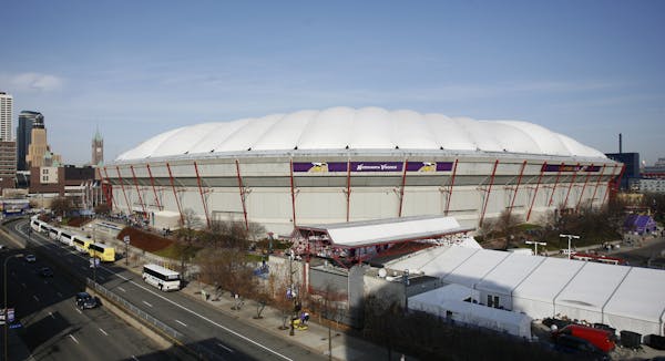 The opening of the new Vikings stadium, going up on the site of the Metrodome, is being challenged in a suit over bond sales.
