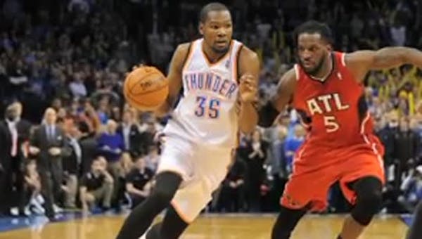 Durant scores 41 to rally Thunder