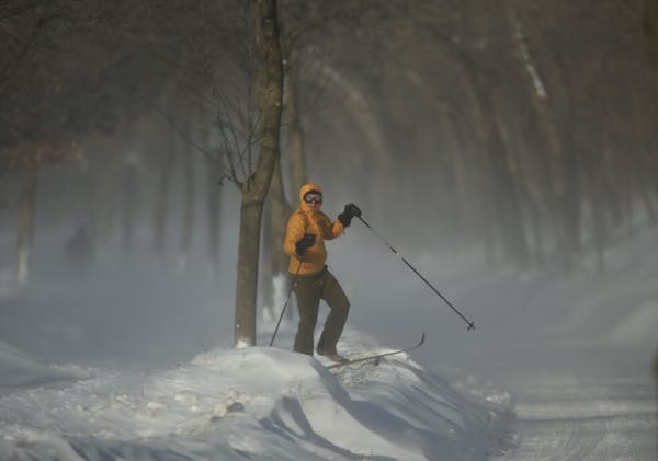 High winds and low temperatures and blowing snow made outdoor activities dangerous for the unprepared Sunday, January 26, 2014. A cross country skier 