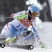 Silver medalist Austria's Nicole Hosp passes a gate in the slalom portion of the women's supercombined at the Sochi 2014 Winter Olympics, Monday, Feb.