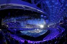Olympic losing ceremonies at Fisht Stadium on Sunday.
