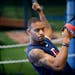Byron Buxton worked on strength and conditioning drills during a workout at Norcross Sports Training Academy January 14 , 2014 near Atlanta, GA.