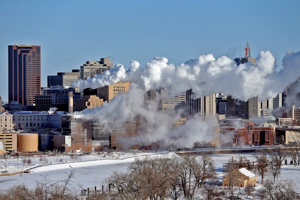 January 27, 2014: The frigid temperatures kept smoke at a lower lever throughout downtown St. Paul.