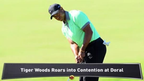 Tiger roars into contention at Doral