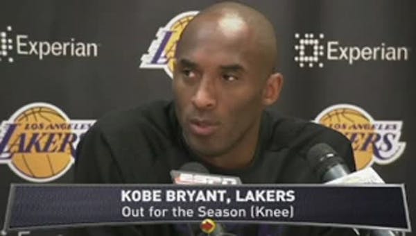 Kobe Bryant to miss rest of season
