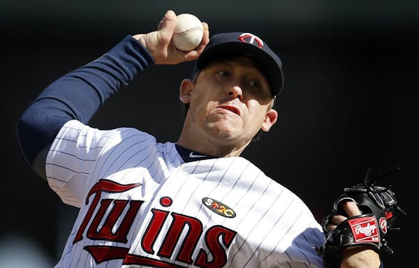 Minnesota Twins starting pitcher Kevin Correia (30) in the first inning.