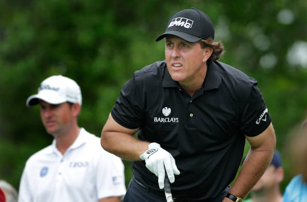Mickelson discusses Round 1 in Houston