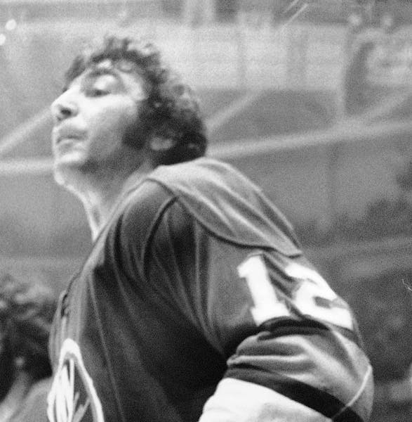 J.P. Parise, shown in 1975, reflected on the contrast between his playing days and the current players when he traveled with son Zach and his Wild tea