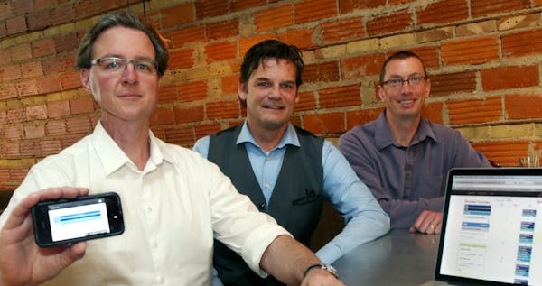 From left, Lloyd Cledwyn, Alec Johnson and Jay Ebben launched CourseCal for college educators and students.