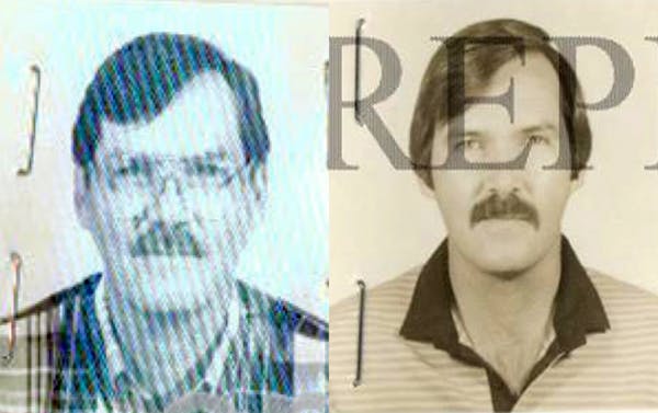 This combination of photos provided by the Federal Bureau of Investigation shows William James Vahey in 1995, left, and 1986.