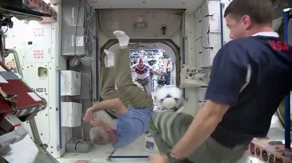 Astronauts celebrate World Cup