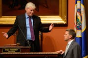Speaker Paul Thissen and Minority Leader Kurt Daudt, on the floor last May during debate, are both campaigning hard for control of the House.