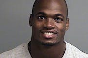 Adrian Peterson was booked into the Montgomery County jail, then released on bond on Sept. 13, 2014.