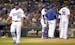 Kansas City Royals starting pitcher Jason Vargas (51) walks to the dugout after a pitching change during the fourth inning of a baseball game against 