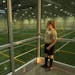 From a prominent spot, Jessica Telstad, 11, got a good look at the field house at Bielenberg Sports Center in Woodbury, where she will play soccer thi