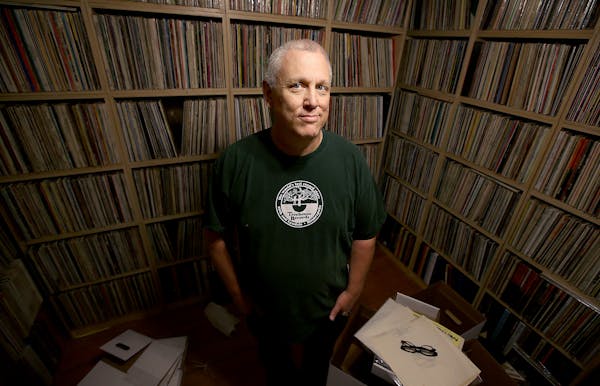 Mark Trehus, a record collector and owner of Treehouse Records in Minneapolis, with just a portion of his record collection.