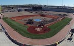 Time lapse of St. Paul Saints stadium turf installation