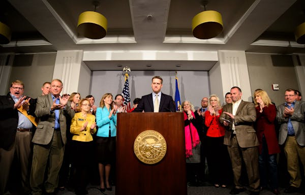 House GOP Leader Kurt Daudt received applause from Republican House members when he said "I'm proud to say tht Democrats' total control of state gover