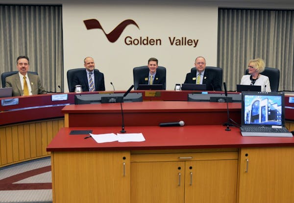 The Golden Valley City Council, from left: Larry Fonnest, Andy Snope, Shep Harris, Steve Schmidgall and Joanie Clausen.