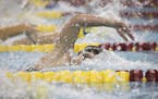Chanhassen's Kaia Grobe swam in the 100 yard freestyle during the MSHSl AA girls swimming preliminaries at the University of Minnesota Aquatic Center 
