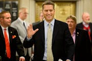 Minority Leader Kurt Daudt, center, and fellow Republicans celebrated Wednesday after regaining the Republican majority in the Minnesota House on Tues