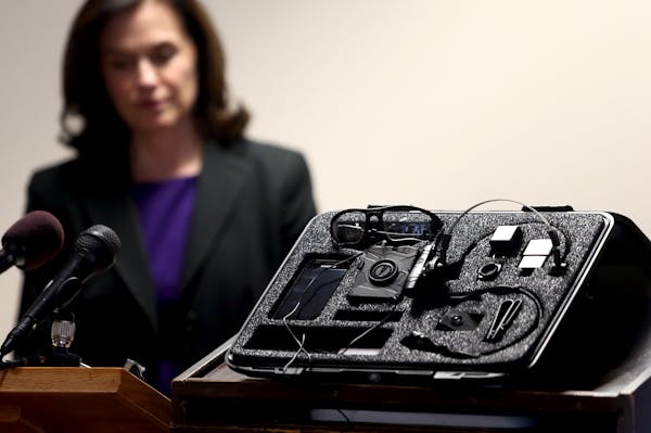 In this 2013 file photo, Betsy Hodges discusses the new body camera system to be used by Minneapolis police.