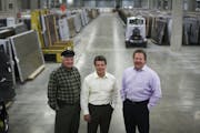 Davis Family Holdings Chairman Mark Davis; managing partner Mitch Davis; and CEO Marty Davis at their Cambria plant.