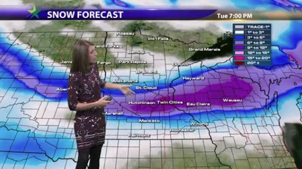 Afternoon forecast: Where will Monday's heavy snow fall?