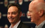New Twins manager Paul Molitor smiled at his family before the start of the Twins press conference. ] (KYNDELL HARKNESS/STAR TRIBUNE) kyndell.harkness