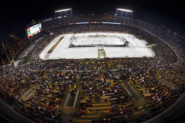 TCF Bank Stadium hosted the Minnesota Gophers men's hockey team's game against Ohio State in 2014.