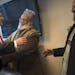 Imam Sheikh Sa’ad Musse Roble, alongside Imam Ahmed Burale (right), had a warm greeting for U.S. Attorney Andy Luger before a Somali community meeti