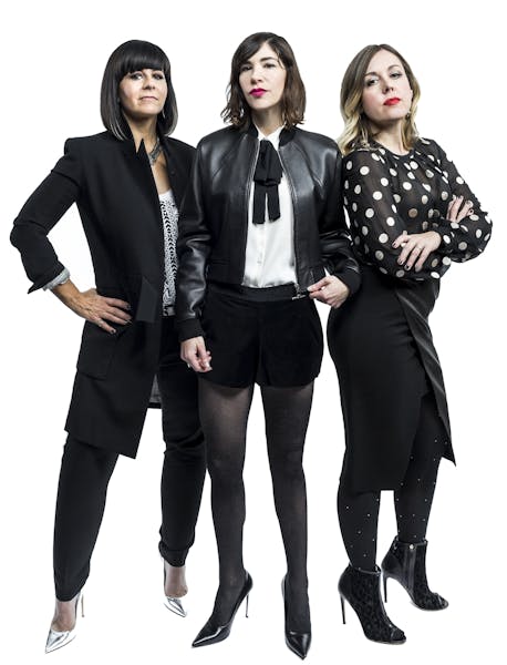 From left, Sleater-Kinney’s Janet Weiss, Carrie Brownstein and Corin Tucker.