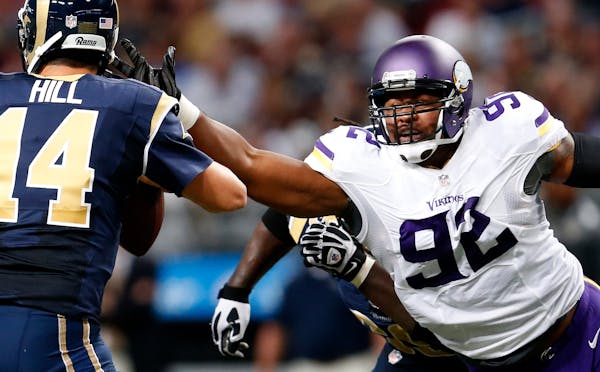 The Vikings have re-signed defensive tackle Tom Johnson (92), who had a career year in 2014, to a three-year contract worth $7 million, including $3 m