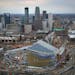 Work continues on the new Vikings Stadium in downtown Minneapolis.