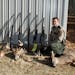 DNR conservation officer Travis Muyres displayed eight guns and eight deer he confiscated in deer poaching cases.