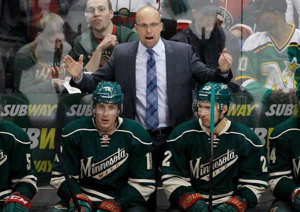 Wild coach Mike Yeo argued his point during Saturday's 3-2 shootout loss to Detroit. The Wild can clinch a playoff berth if it beats Winnipeg in regul