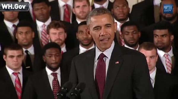 Champion Buckeyes honored at White House