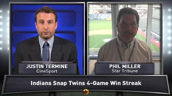 Miller: Twins' winning streak snapped in Cleveland