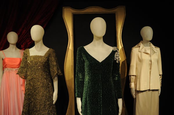 Costumes by Jack Edwards on display at the Goldstein Gallery.