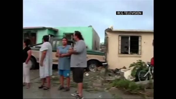 Tornado slams Mexican border town