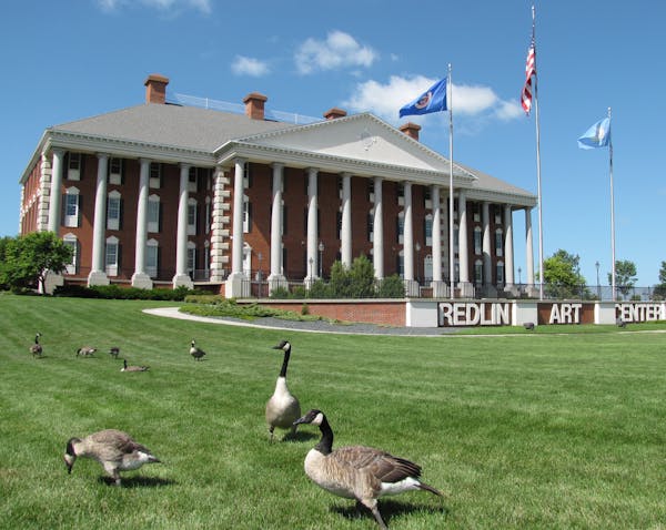 Canada geese wander the grounds of the Redlin Art Center in Watertown, S.D., a free museum showcasing original paintings by the former Twin Cities res