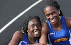 Edison High School sprinters Jada Lewis, a sophomore (left) and her sister, Jia, a freshman, are becoming the face of track and field locally. Humble 