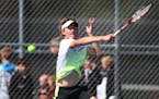 Jake Trondson brings power at the top of the draw for Mounds View's tennis team as it heads into the Class 2A state tournament next week. (Jerry Holt,